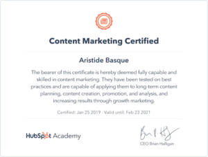 Content Marketing Is Hubspot's Content Marketing Certification 