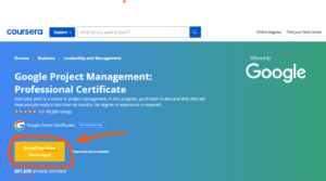 google project management free course 